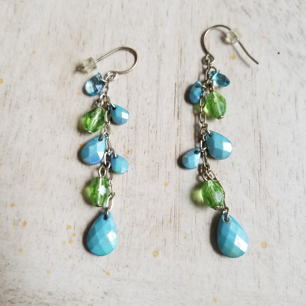 Green and turquoise earrings